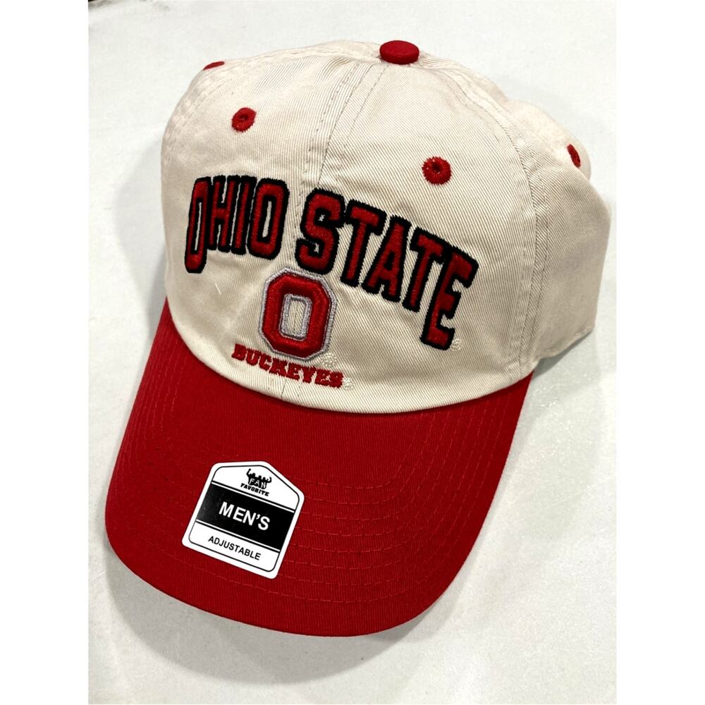 NCAA Ohio State Buckeyes Hat New Embroidered Big Ten Adjustable Red Logo Red